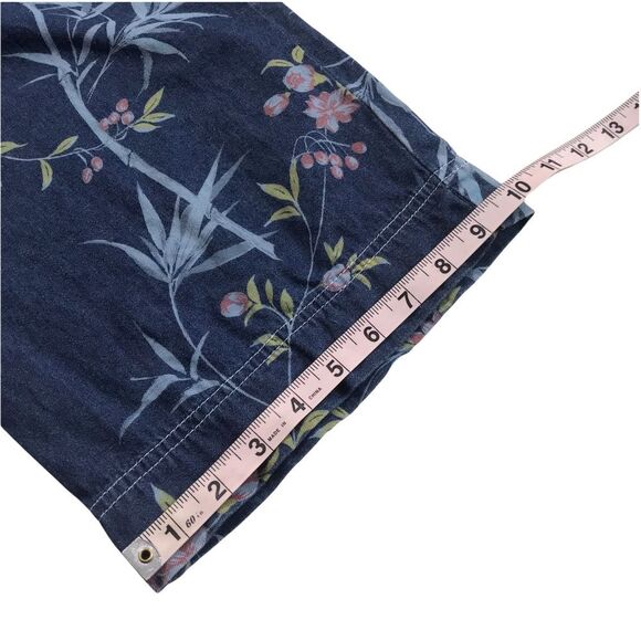 Sag Harbor Sport Tropical Lightweight Zip & Tie Wide Leg Cropped Jeans Blue XL - Picture 10 of 16